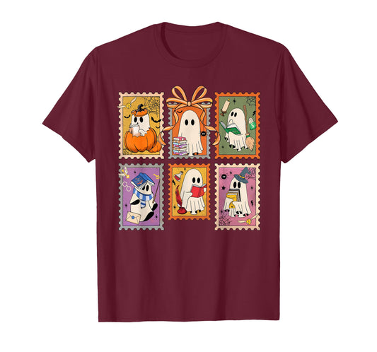 Spooky Teacher Halloween Ghost Coquette Bow Trick Or Teach T-Shirt
