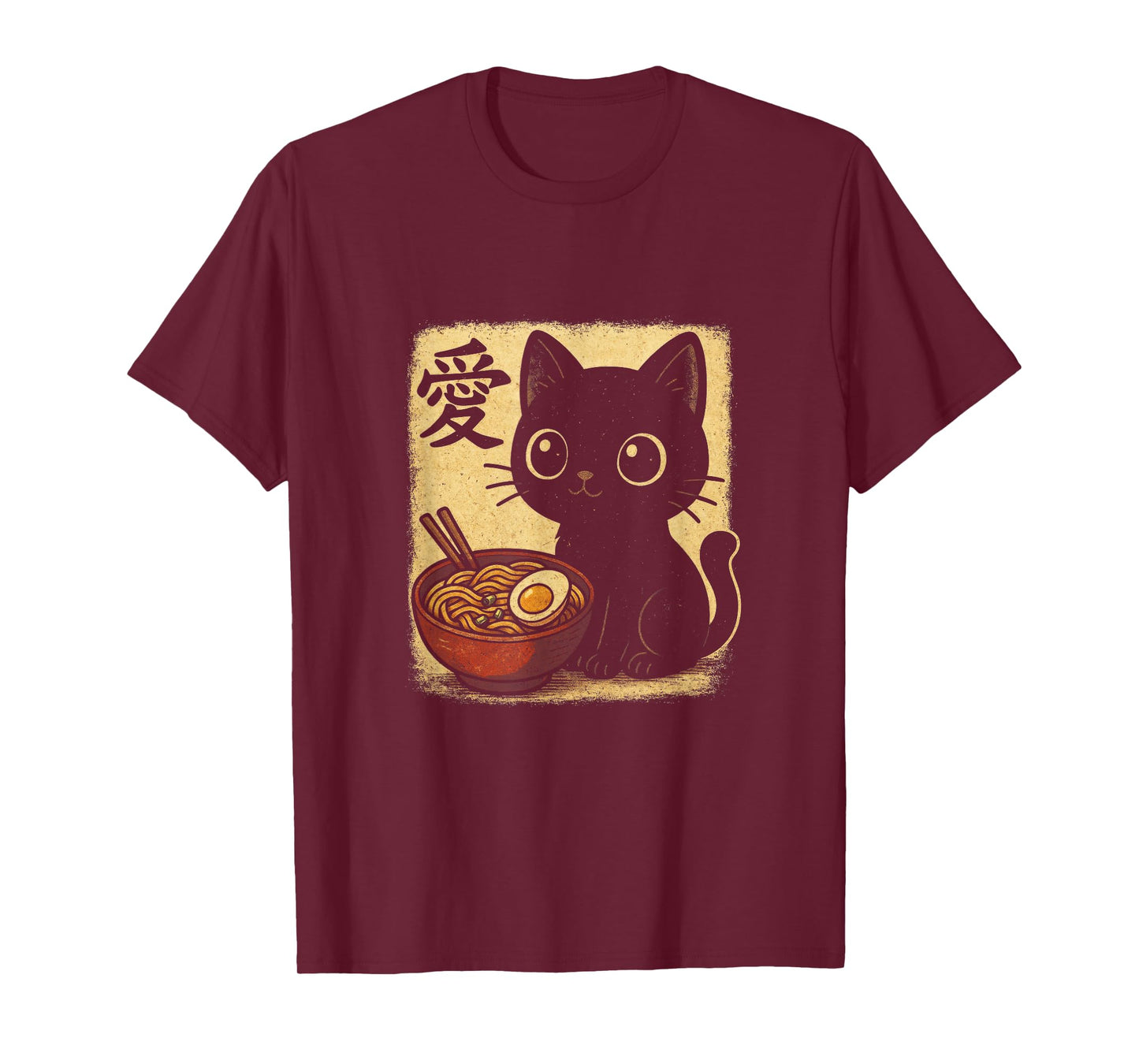 Funny Cat Ramen Anime Kawaii Design T-Shirt