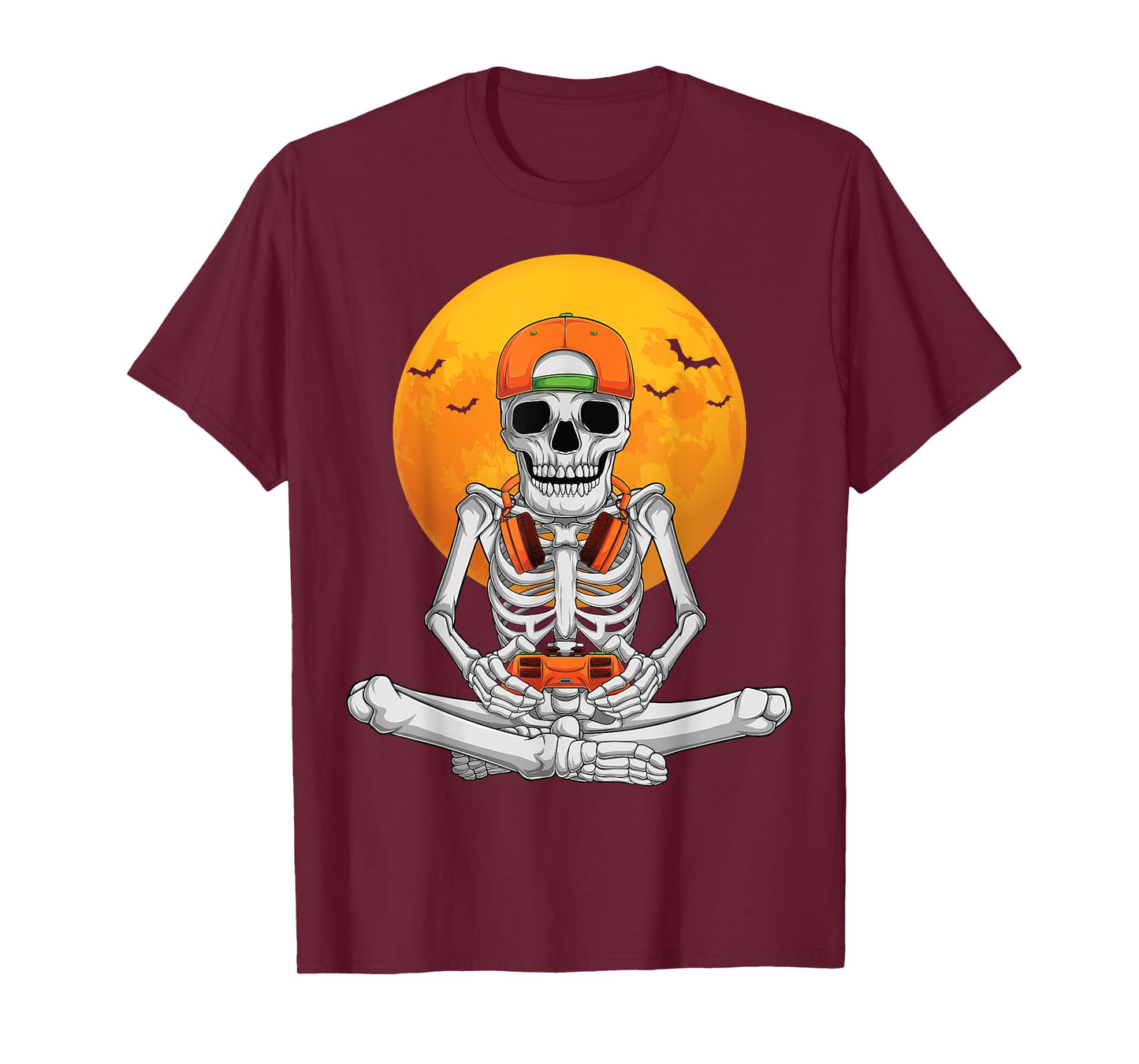 Halloween skeleton gamer video gaming boys men kids teens T-Shirt