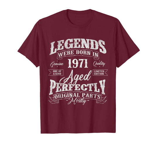 Legends Were Born In 1971 Year Of Birth Birthday T-Shirt