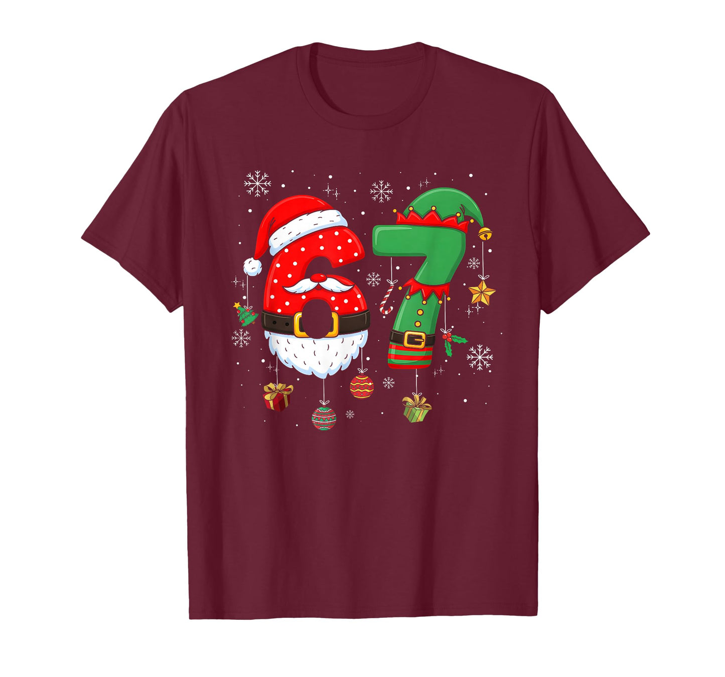 67 Christmas 6 7 Meme Pajamas Holiday Gen Alpha Slang T-Shirt