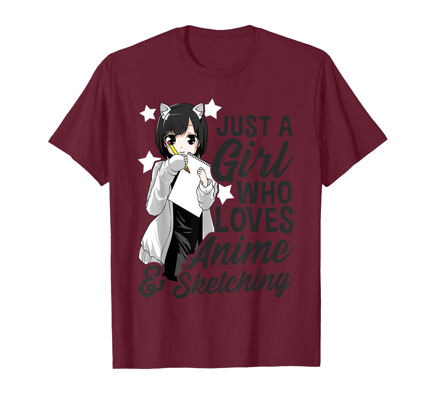 Just a Girl Who Loves Anime and Sketching Drawing T-Shirt