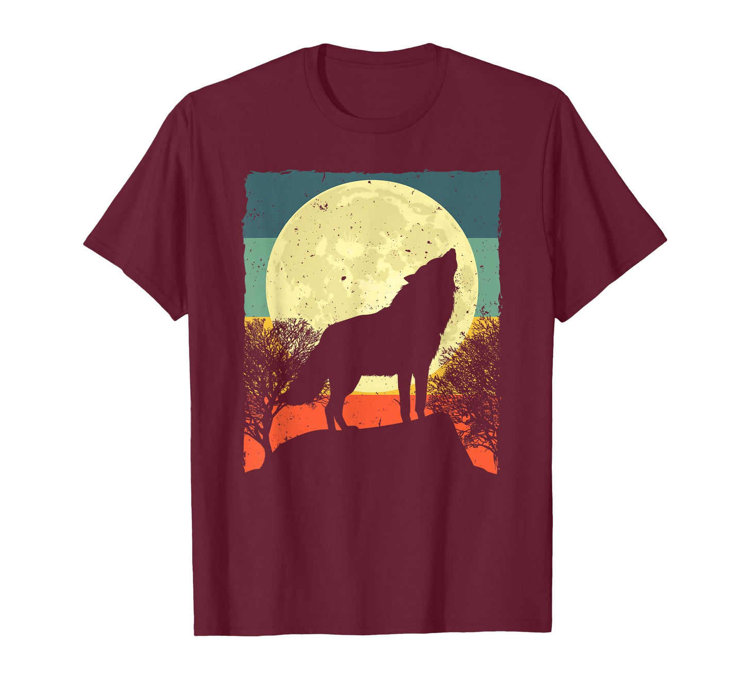 Cool Wolf Design For Men Women Vintage Wolf Howling Animal T-Shirt