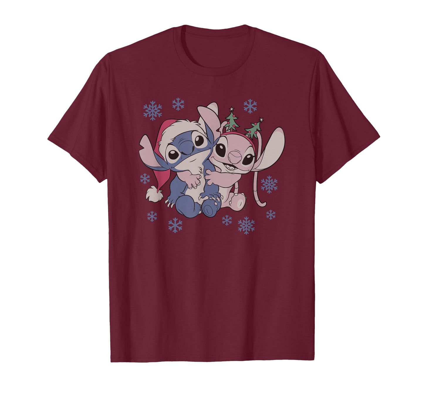 Disney Lilo & Stitch Christmas Angel and Stitch Winter Love T-Shirt
