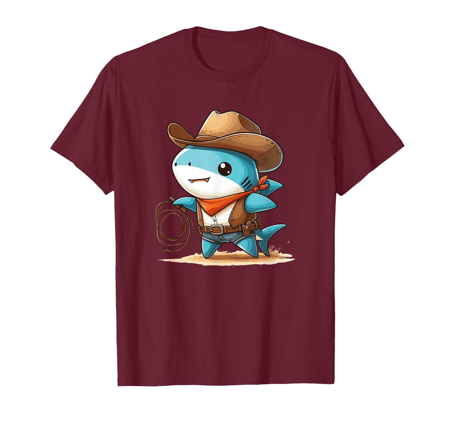 Western Rodeo Cowboy Hat Shark Texas Animals T-Shirt
