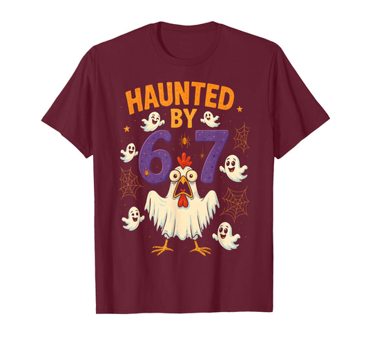 HUGvyn Haunted by 67 Meme Chicken Ghost Halloween Six Seven T-Shirt