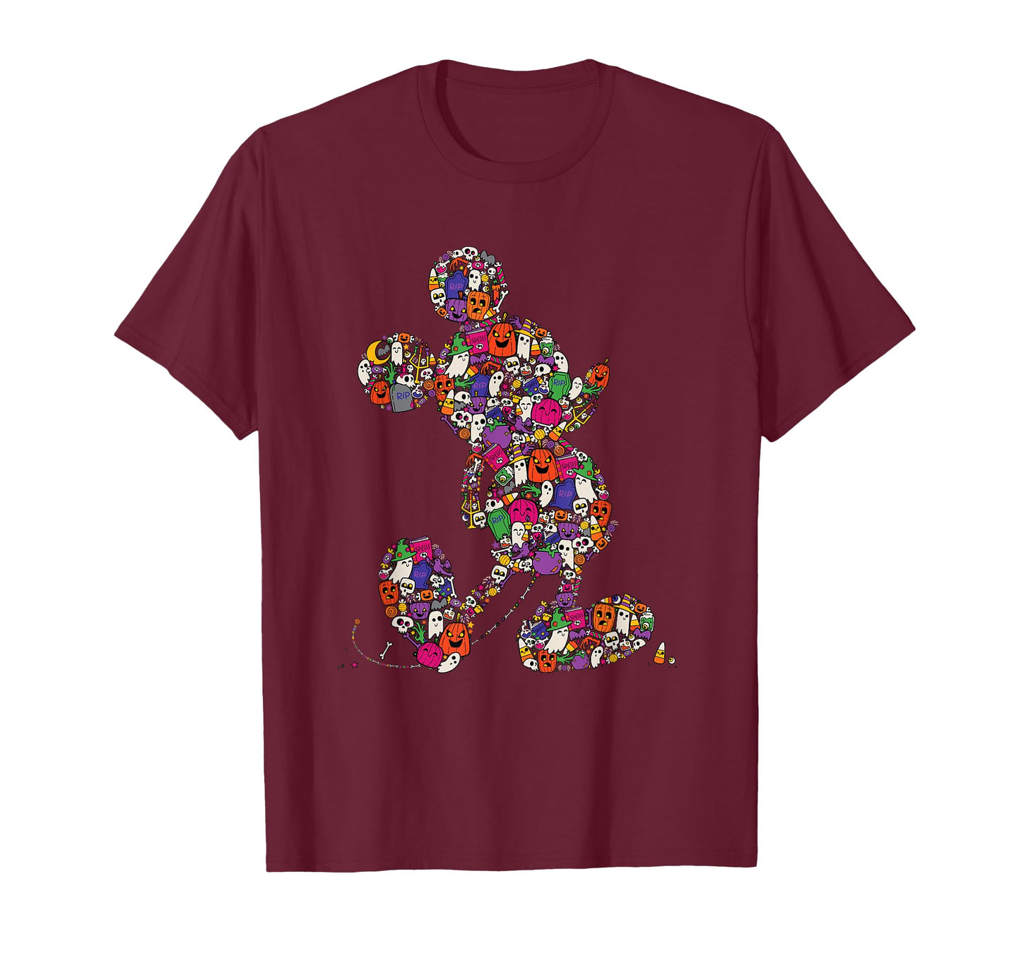Disney Halloween Mickey Mouse Cute Spooky Silly Silhouette T-Shirt