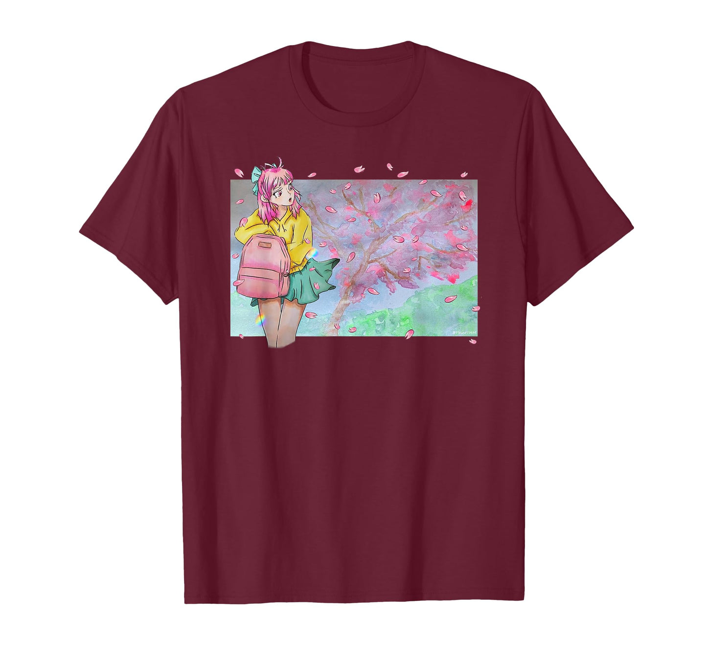 Sakura Watercolor Anime Manga Kawaii Pastel Goth Aesthetic T-Shirt