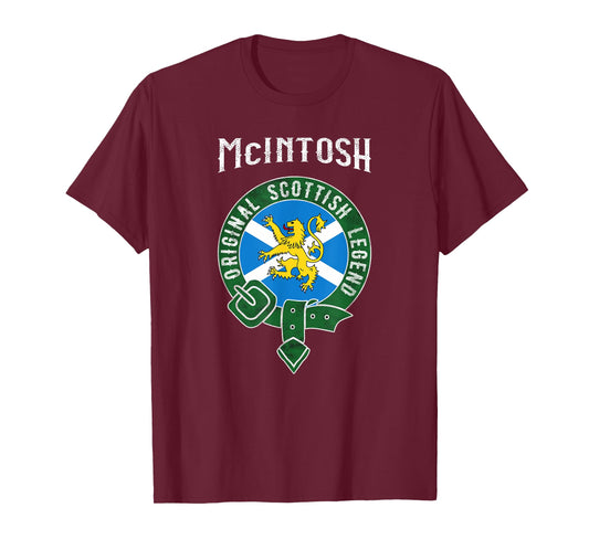 McIntosh Clan Scottish Legend Scotland Flag Belt T-Shirt