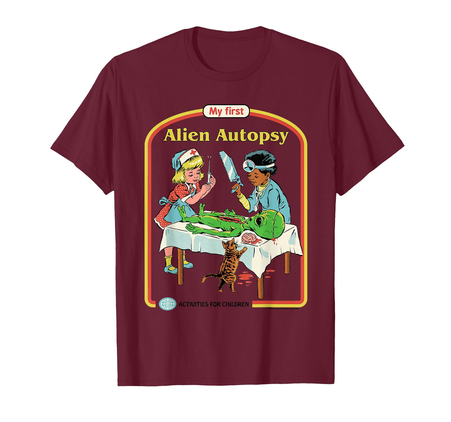 First Alien Autopsy Sarcastic Retro Funny Adult Humor T-Shirt