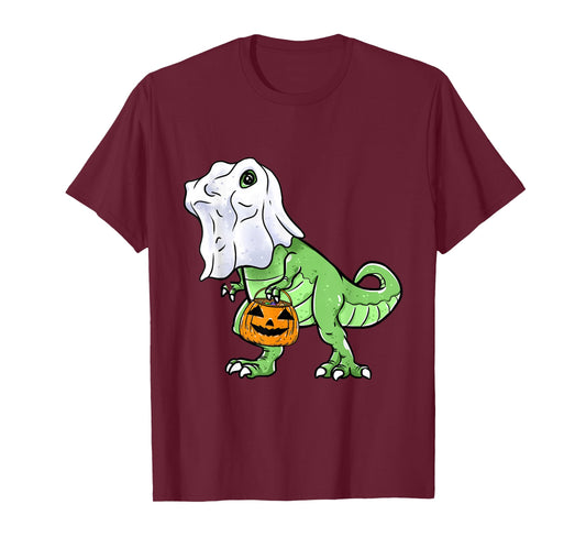 Halloween T Rex Dinosaur Ghost Trick or Treat for Kids Boys T-Shirt