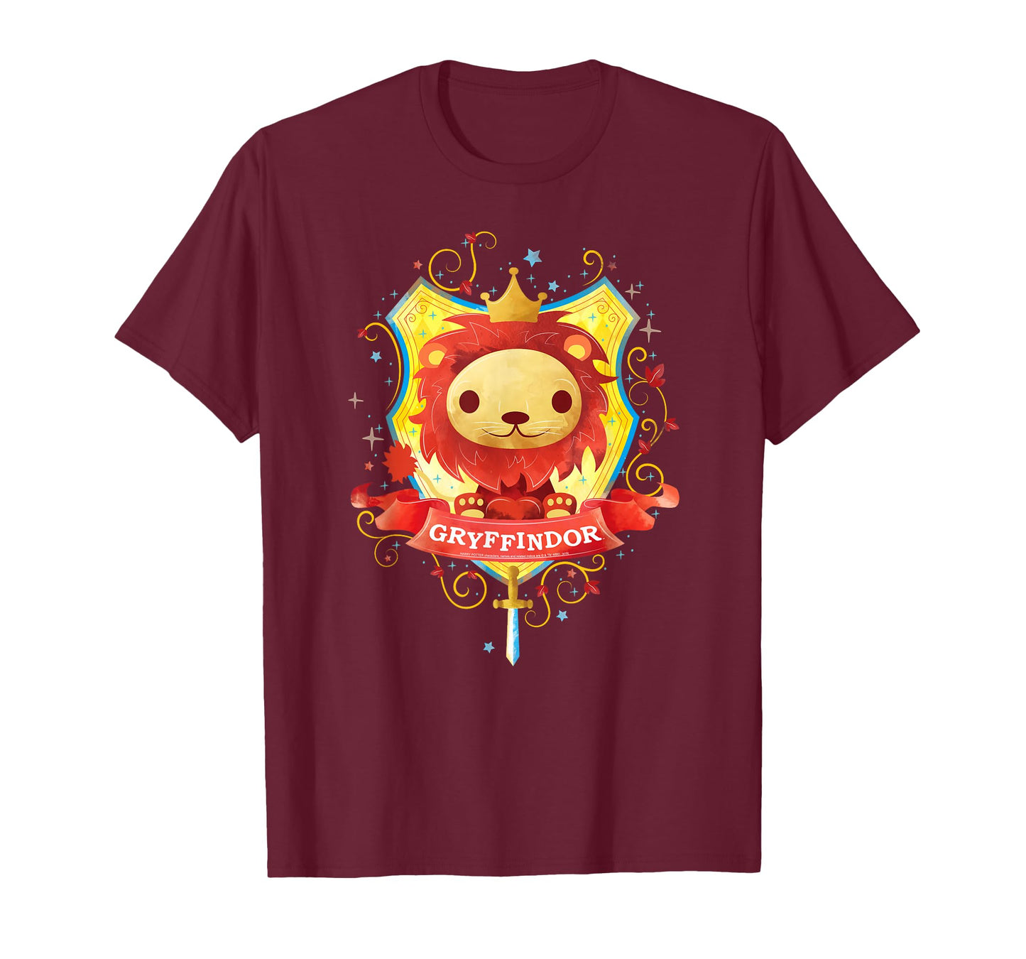 Harry Potter Watercolor Gryffindor Crest T-Shirt
