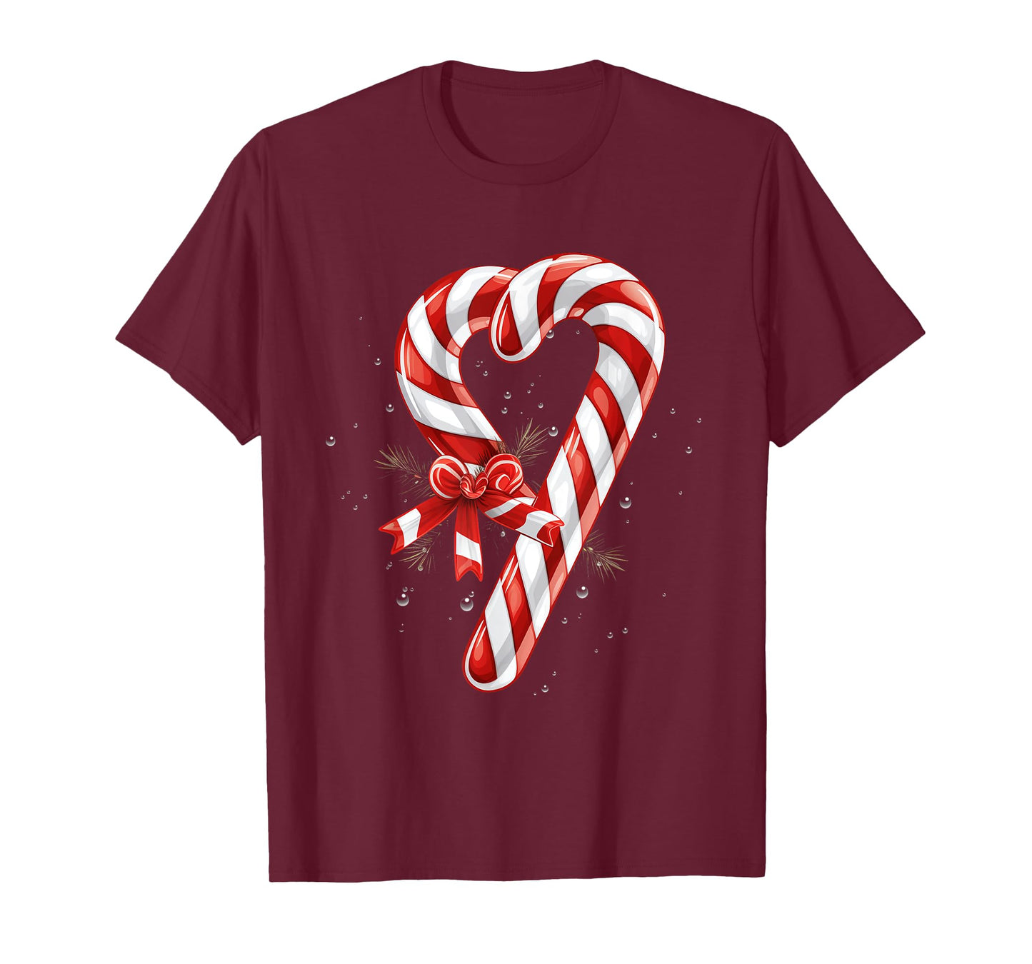 Giant Candy Cane Heart Christmas Gifts Red and White Candy T-Shirt