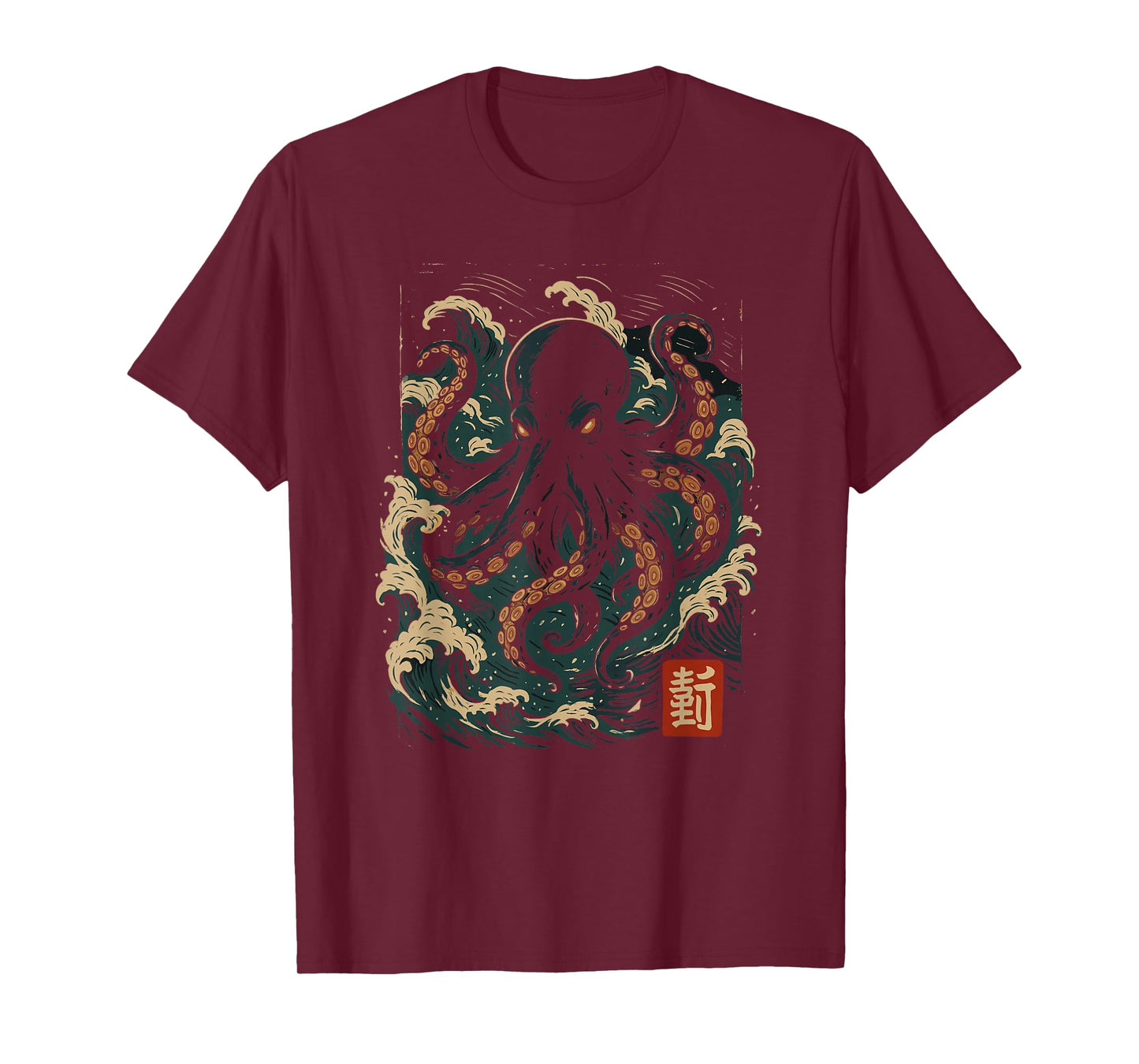 Japanese Sea Monster Octopus Ocean Art T-Shirt