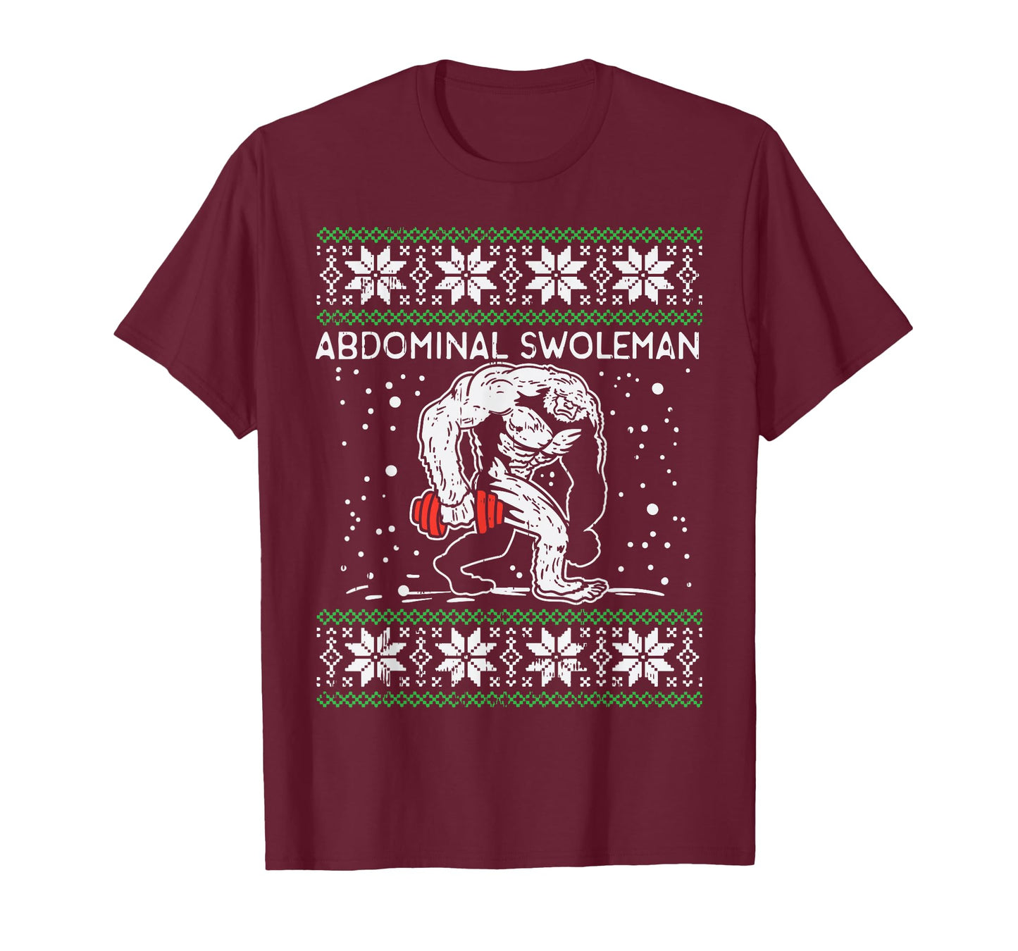 Abdominal Swoleman Yeti Fun Christmas Gym Weightlifter Gift T-Shirt