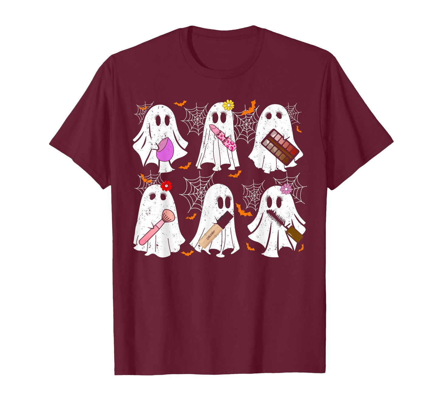 Ghost Makeup Artist Funny Costume For Halloween Men & Women T-Shirt