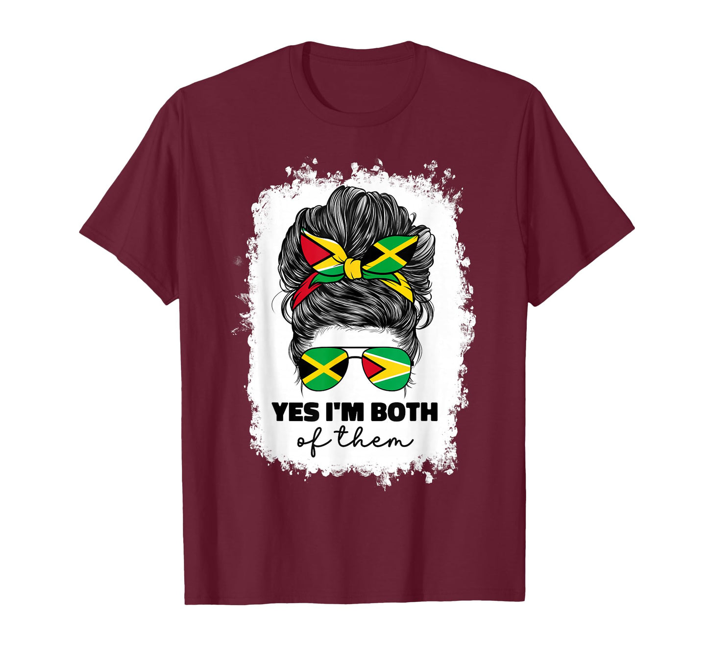 Half Jamaican And Guyanese Jamaica Flag Guyana Girl Women T-Shirt