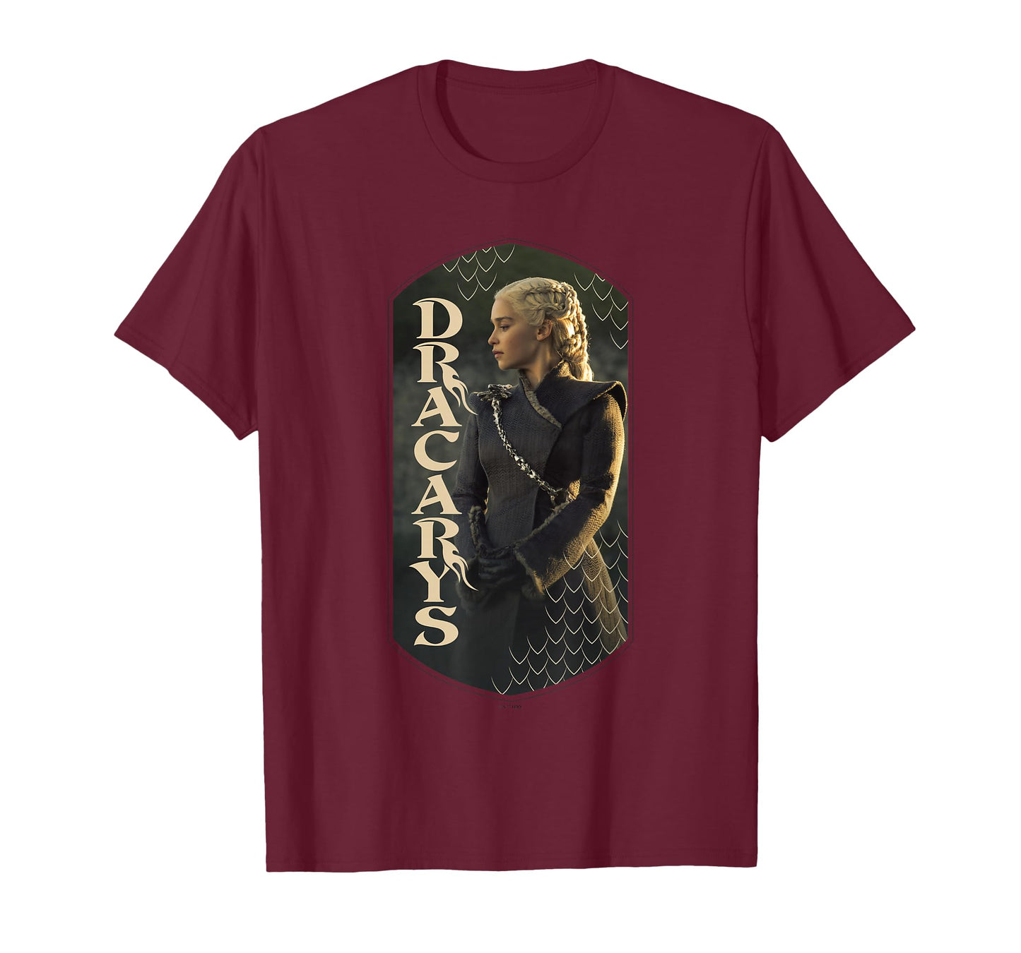 Game Of Thrones Dracarys Daenerys Targaryen Vignette Panel T-Shirt, Small, Black