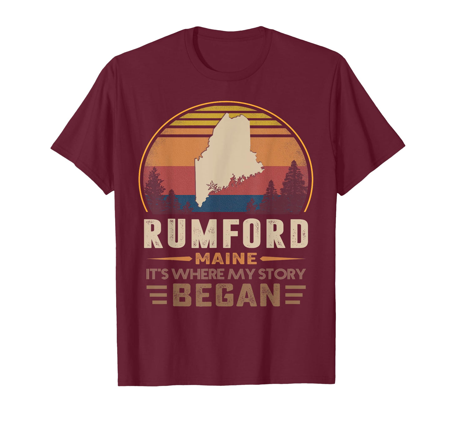 Vintage Rumford Maine Hometown My Story Began T-Shirt