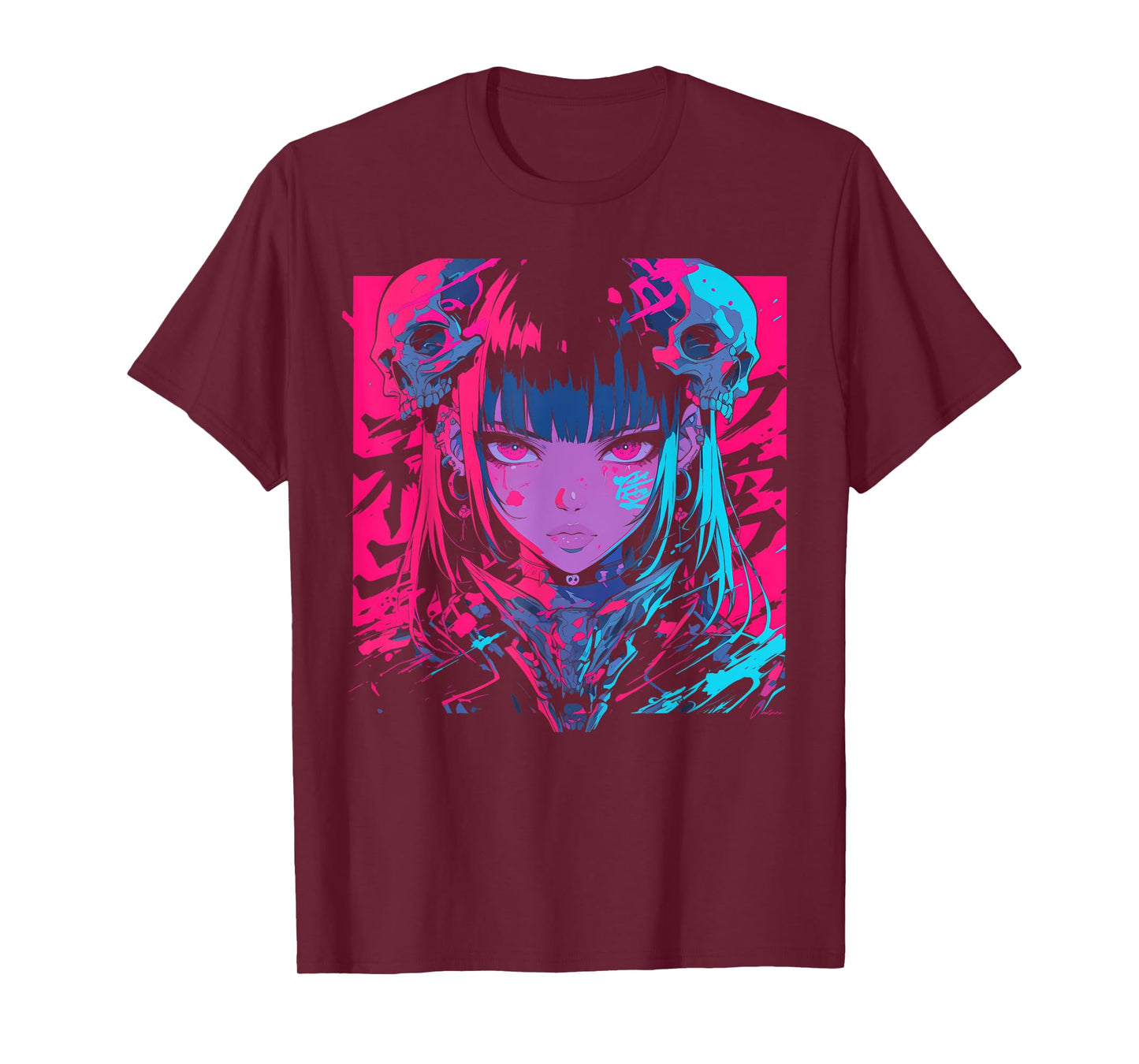 Goth Grunge Demon Anime Girl Waifu Horror Alt Aesthetic T-Shirt