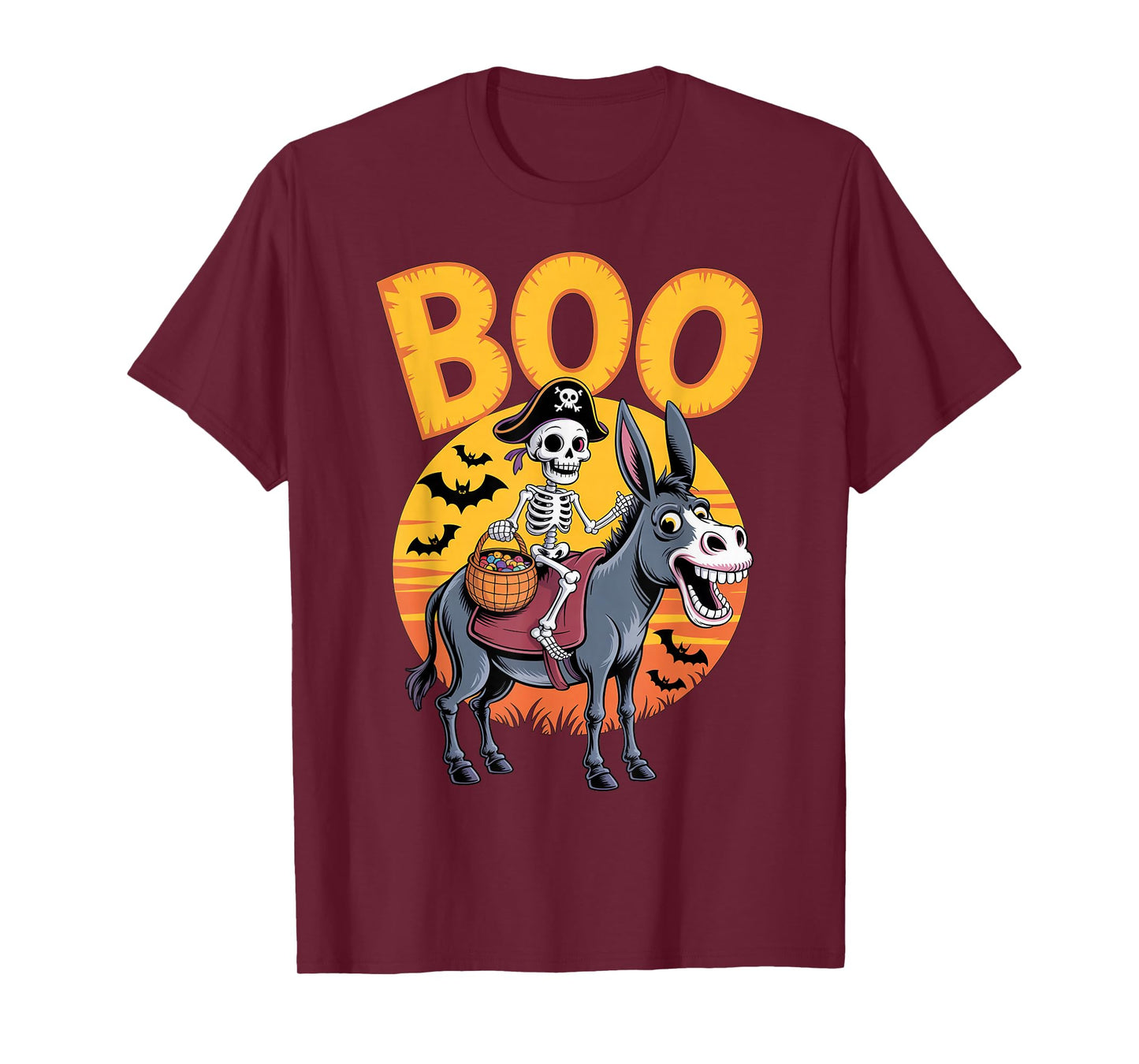 Spooky Donkey Costume on Boo Donkey Halloween T-Shirt