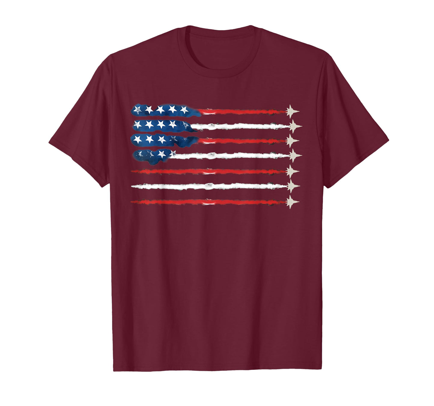 Patriotic Flag USA Fighter Jets 4th of July Men Women T-Shirt
