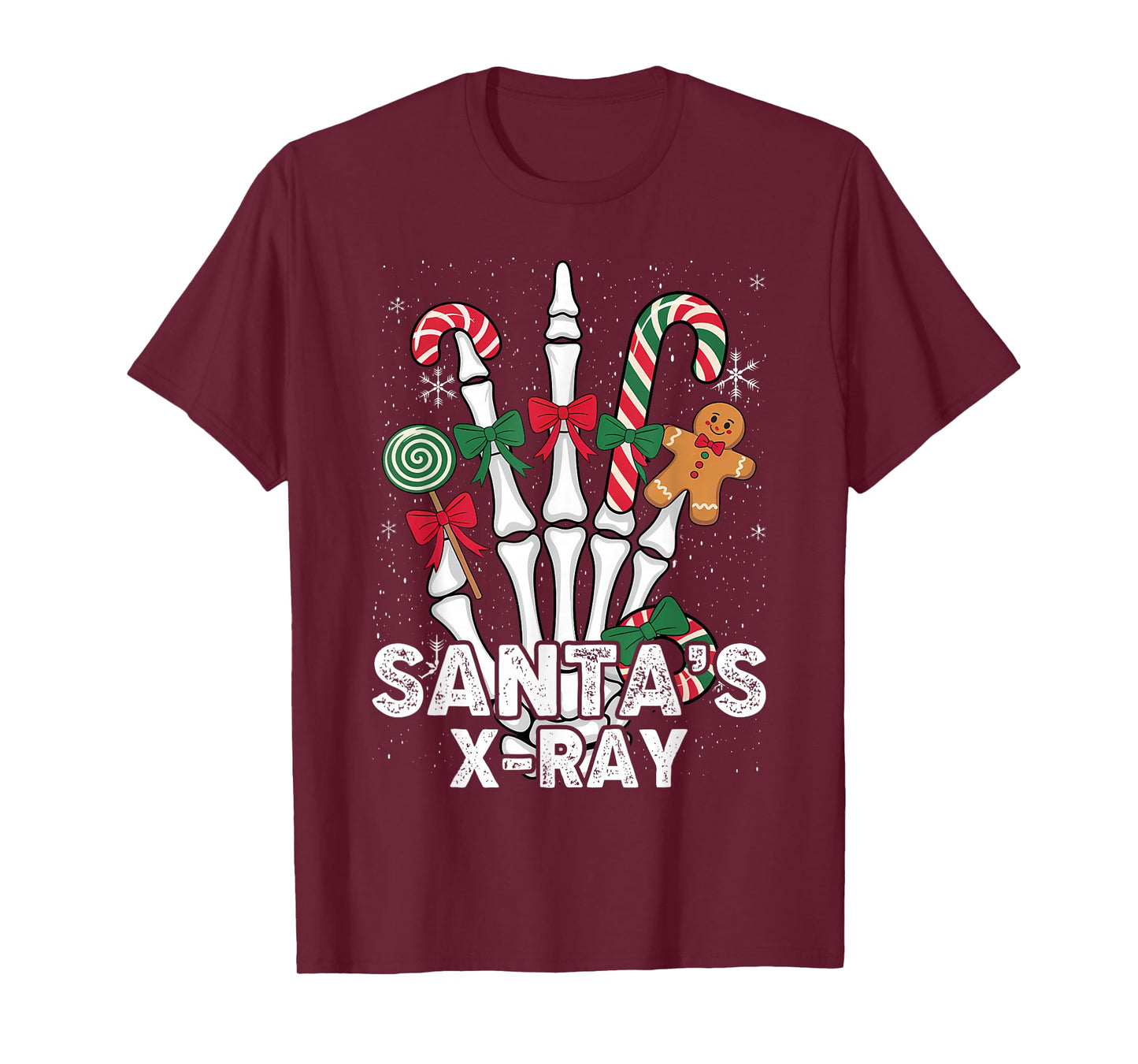 Santa's X-Ray Candy Cane Christmas Radiology Technologist T-Shirt
