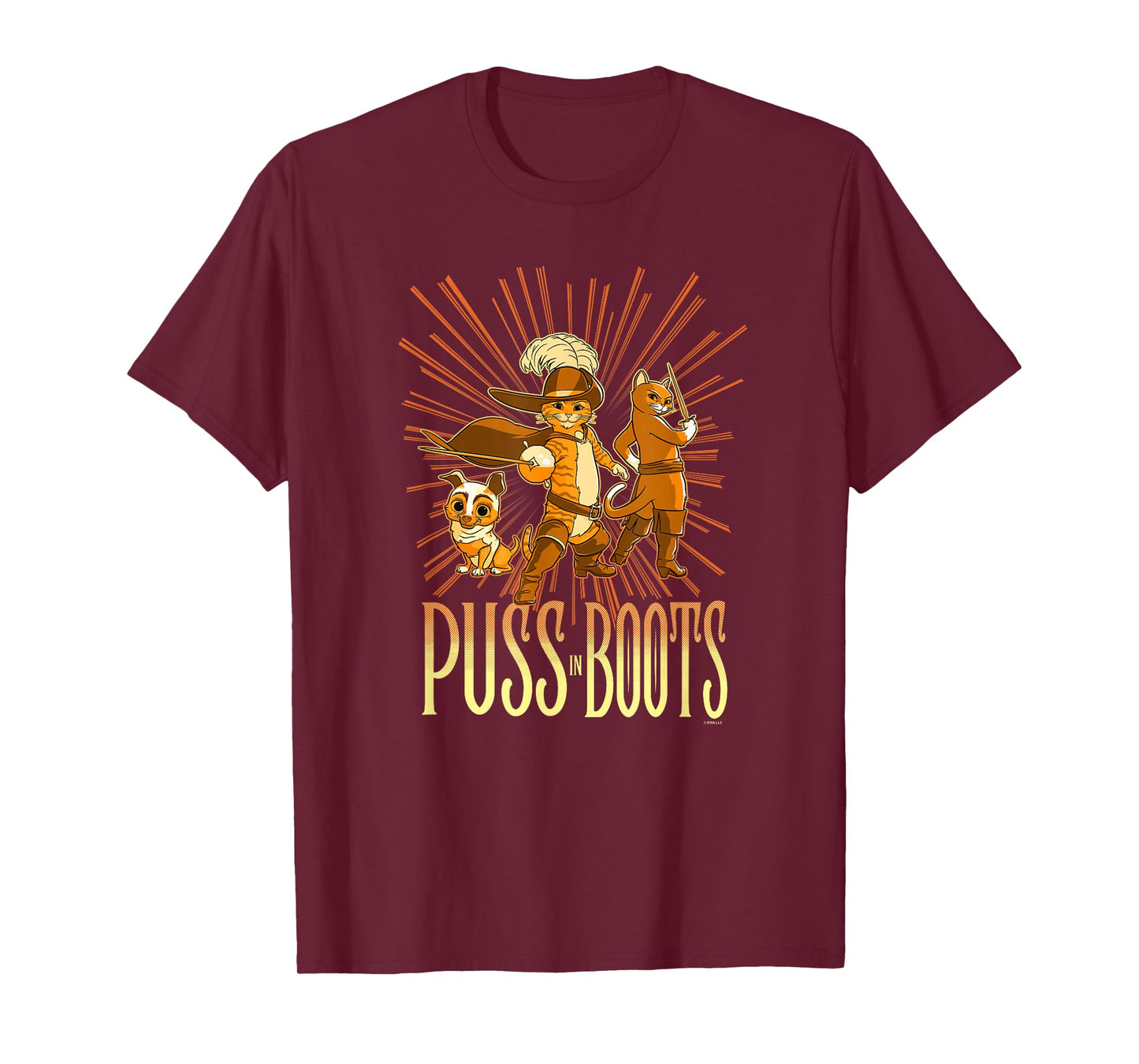 DreamWorks Puss in Boots: The Last Wish Cat Trio Poster T-Shirt Small