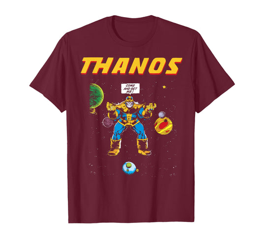 Marvel Thanos Come And Get Me Retro Comic Graphic T-Shirt T-Shirt