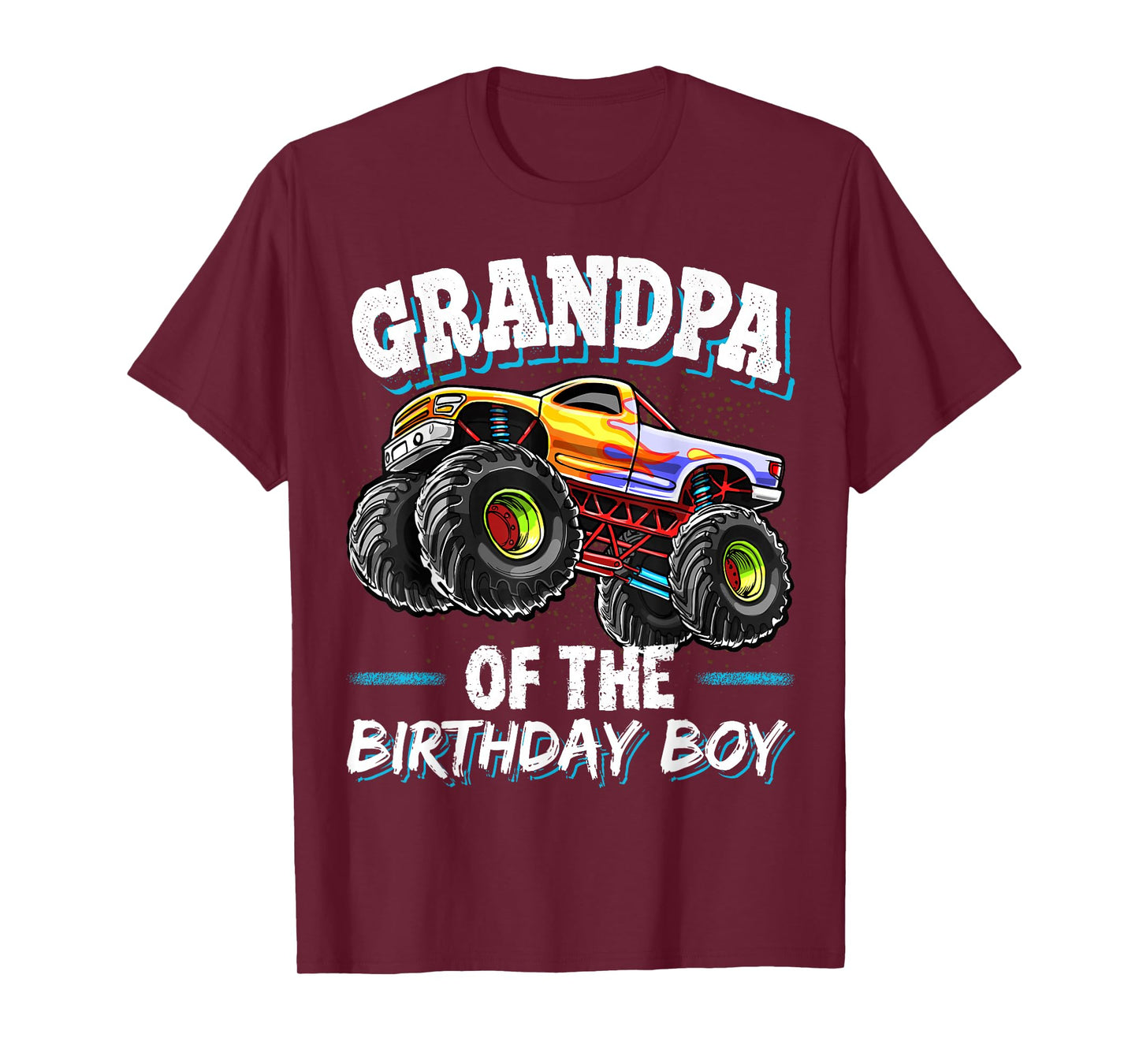 Grandpa of the Birthday Boy Monster Truck Birthday Party T-Shirt