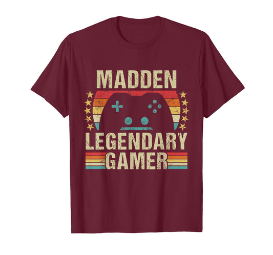 Madden Gamer Retro Gaming Vintage Game Personalized 70s T-Shirt