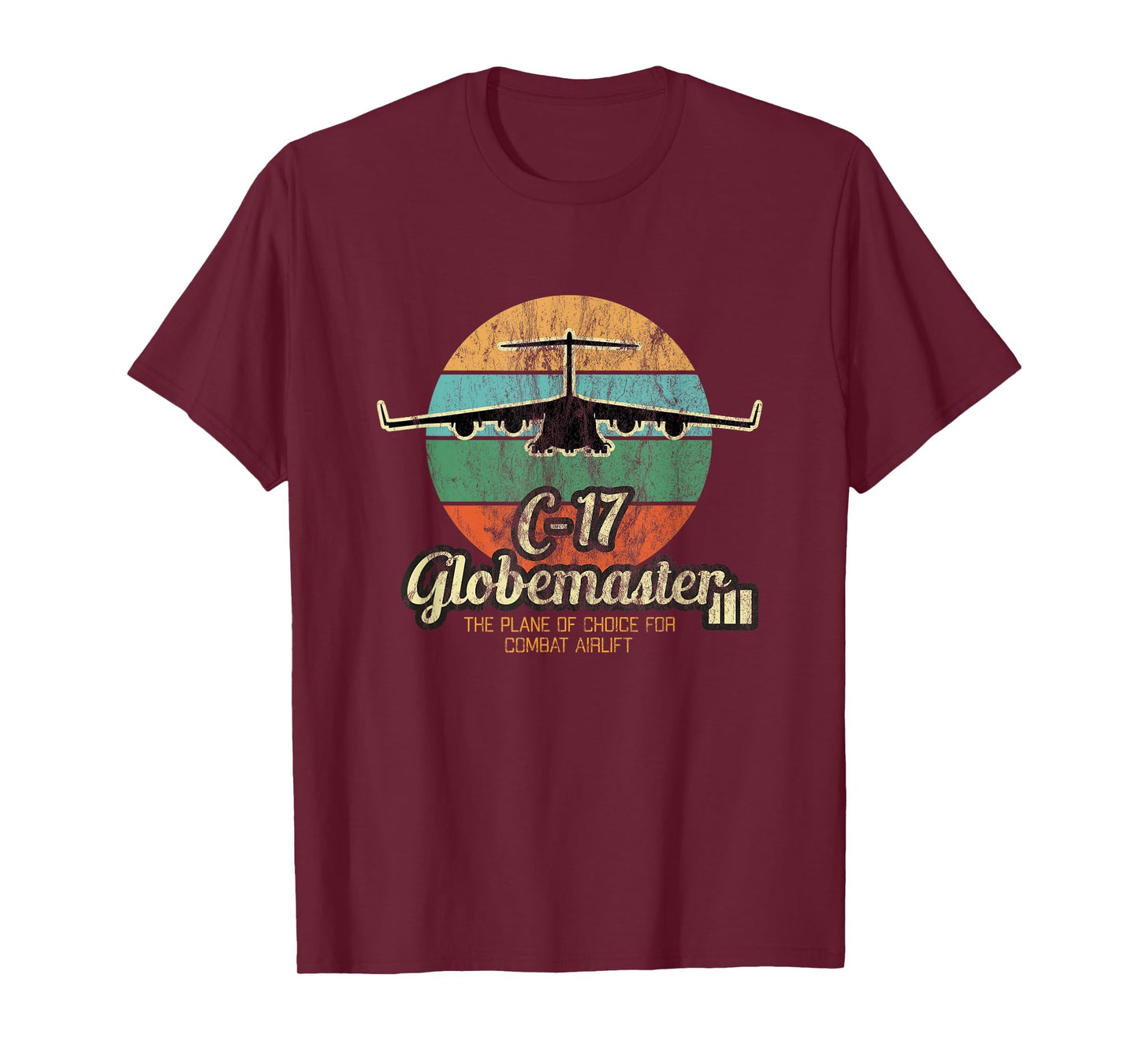 Globemaster III Vintage Sunset Combat Airlift Cargo Airplane T-Shirt