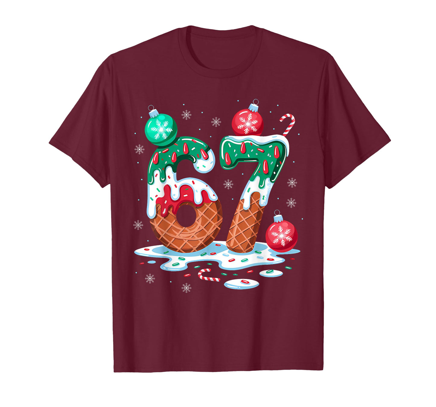 Christmas 67 Ice Cream Drip Meme Six Seven for Everyone T-Shirt