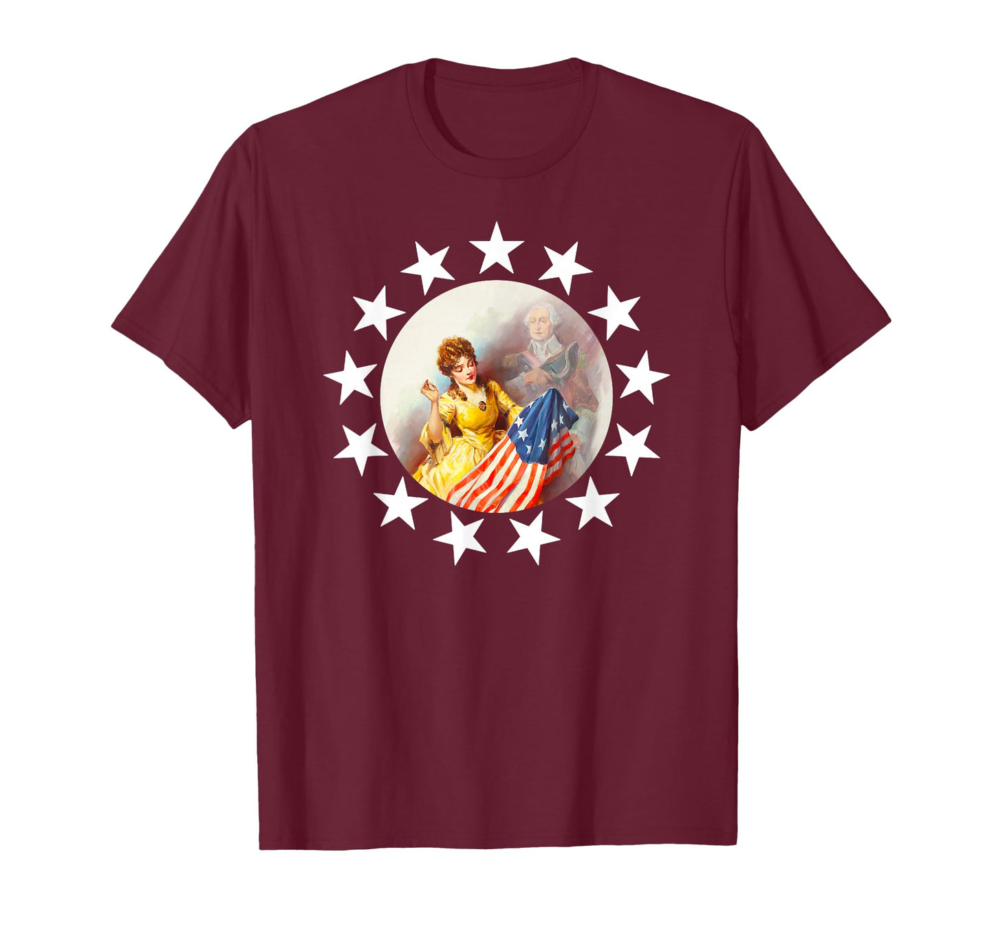 1776 George Washington Betsy Ross Flag Shirt Art-13 Stars T-Shirt