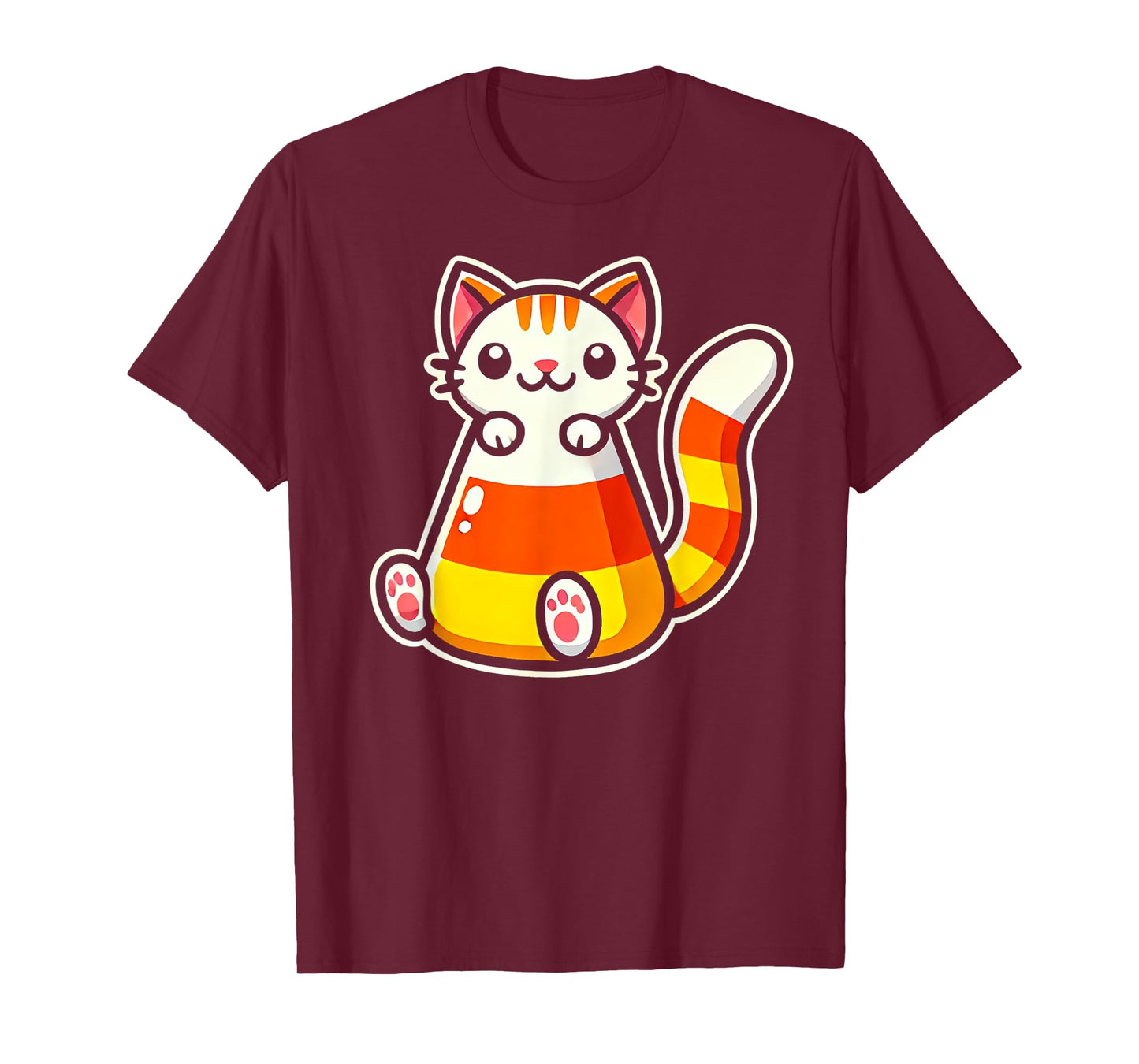 Candy Corn Cat Halloween Squish Kitty Kitten T-Shirt for Men Women Kids