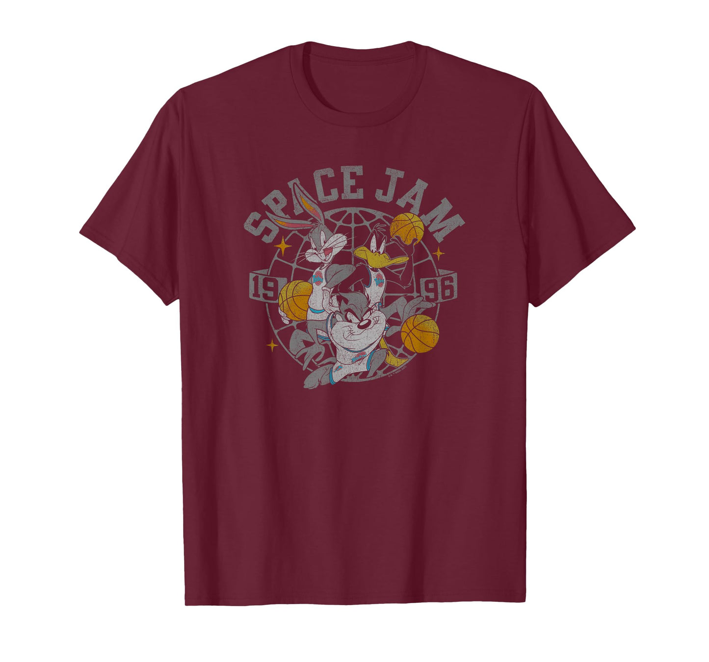 Space Jam Classic Distressed Group Poster T-Shirt