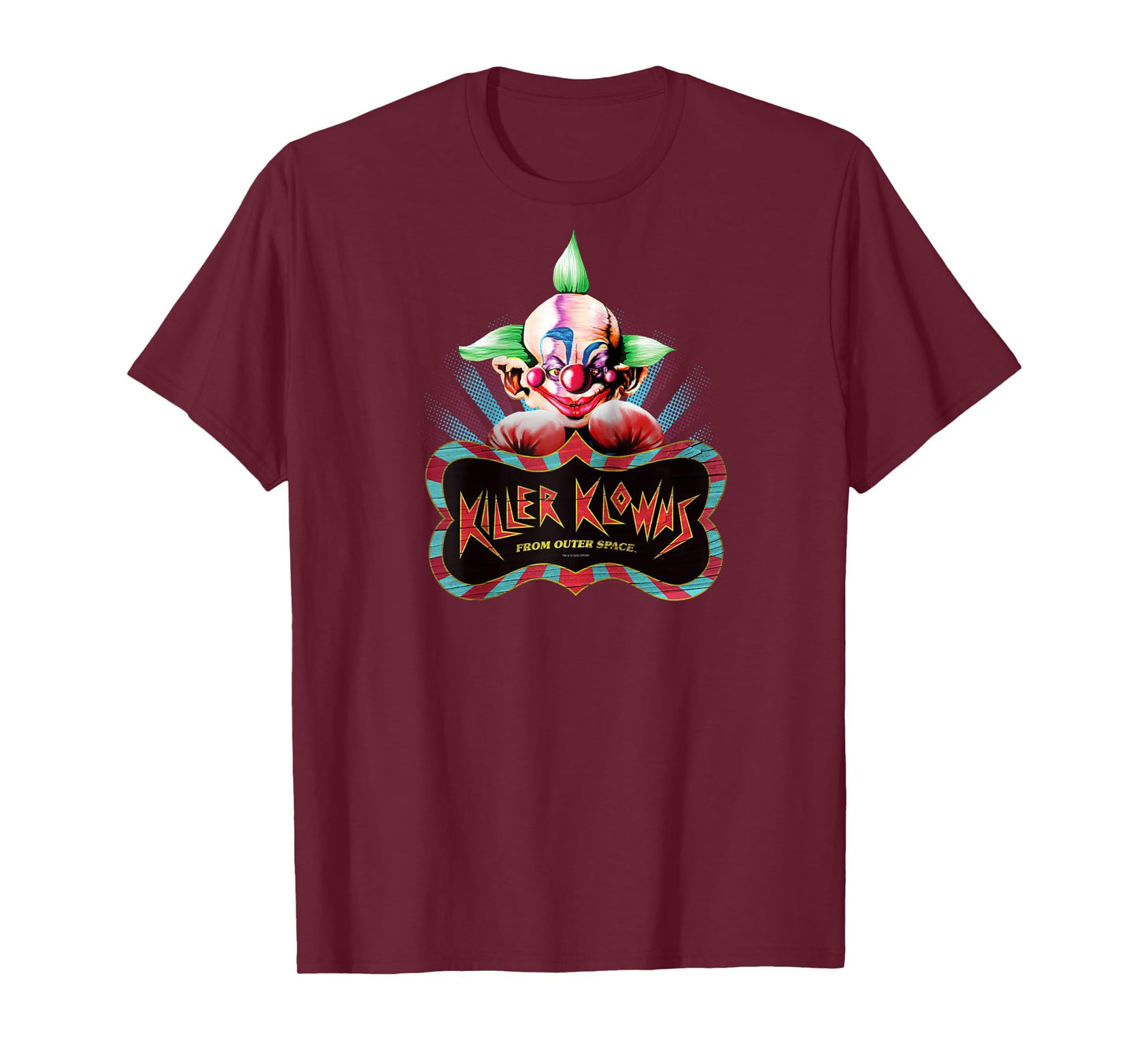 Killer Klowns from Outer Space Shorty Boxing Pose Above Logo Raglan Baseball Tee