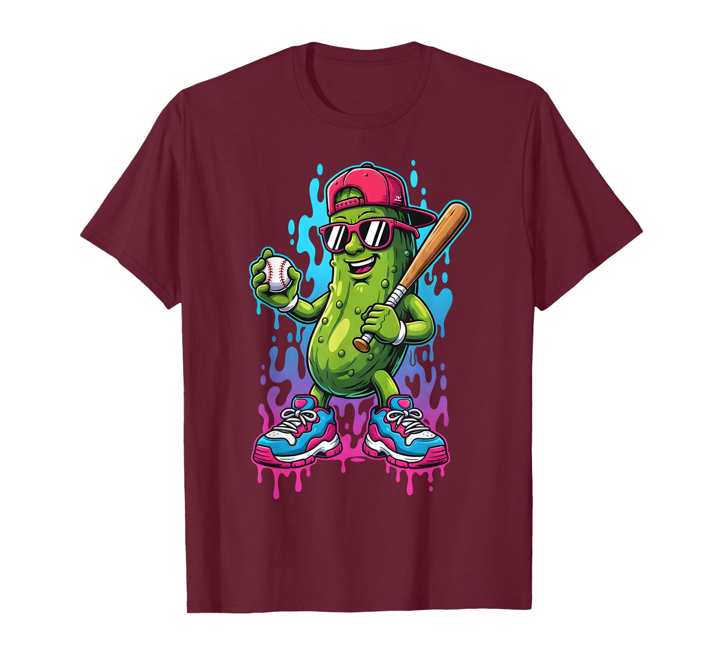 Baseball Ice Cream Drip Boys and Girls Batter Game Day T-Shirt