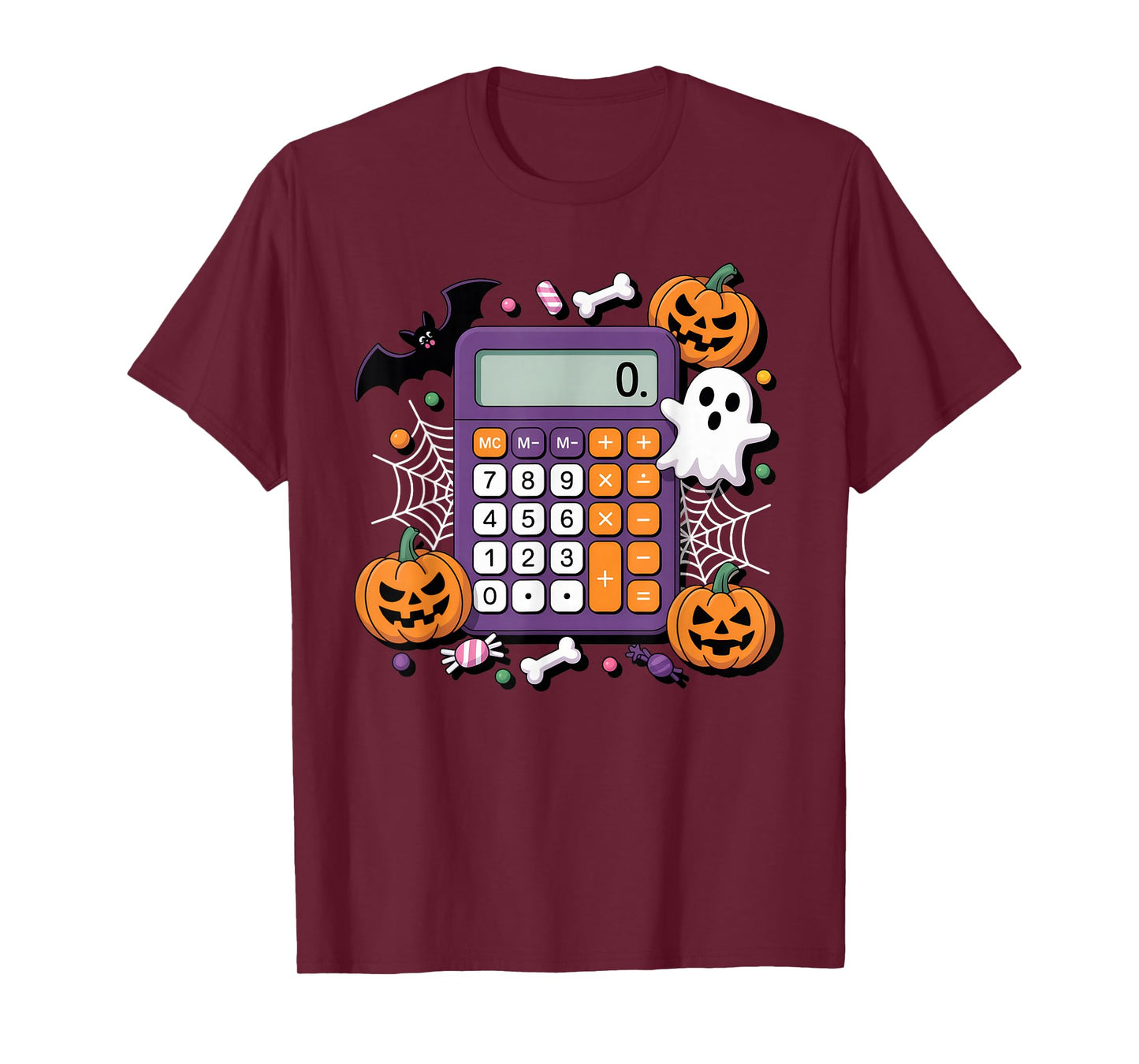 Funny Math Teacher Halloween Costume Men Women Calculator T-Shirt