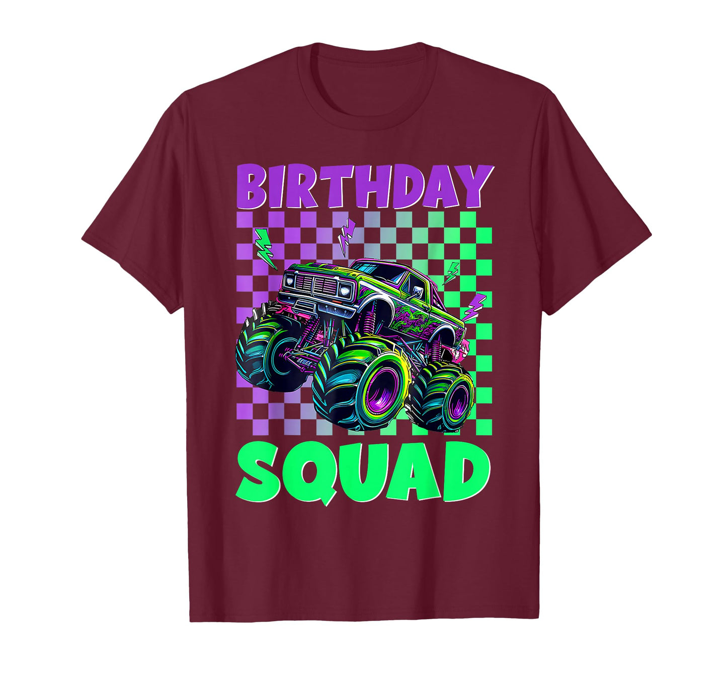 Kids Birthday Squad Monster Truck Birthday Boy Matching T-Shirt