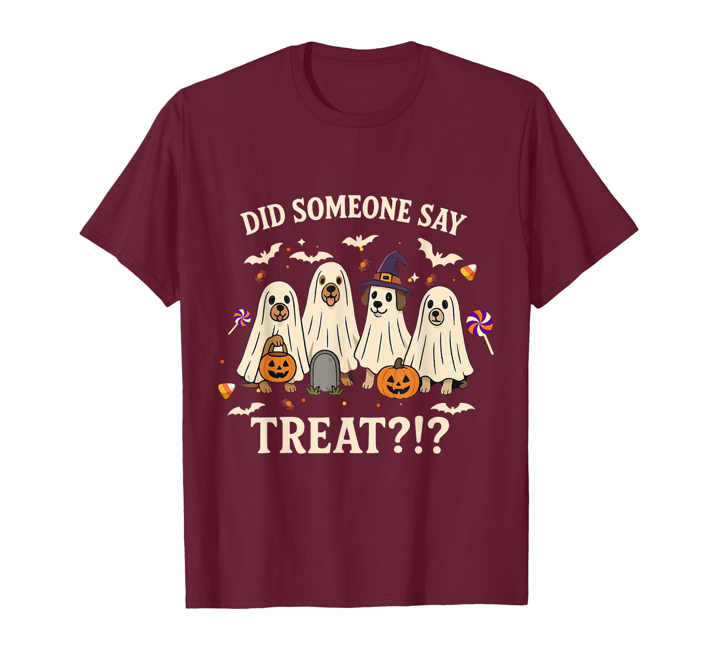 Funny Halloween Dogs Did Someone Say Treat Ghost Dog Boo T-Shirt