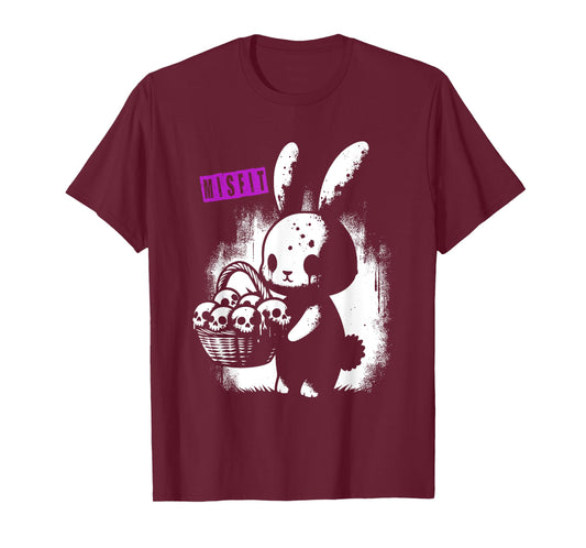 Zombie Bunny With Skull Basket - Cute Creepy Halloween Lover T-Shirt