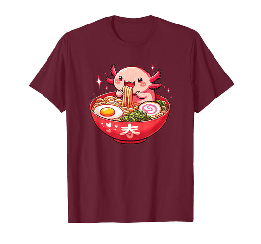 Sweet Axolotl Eats Ramen Noodles Axolotls Ramen T-Shirt