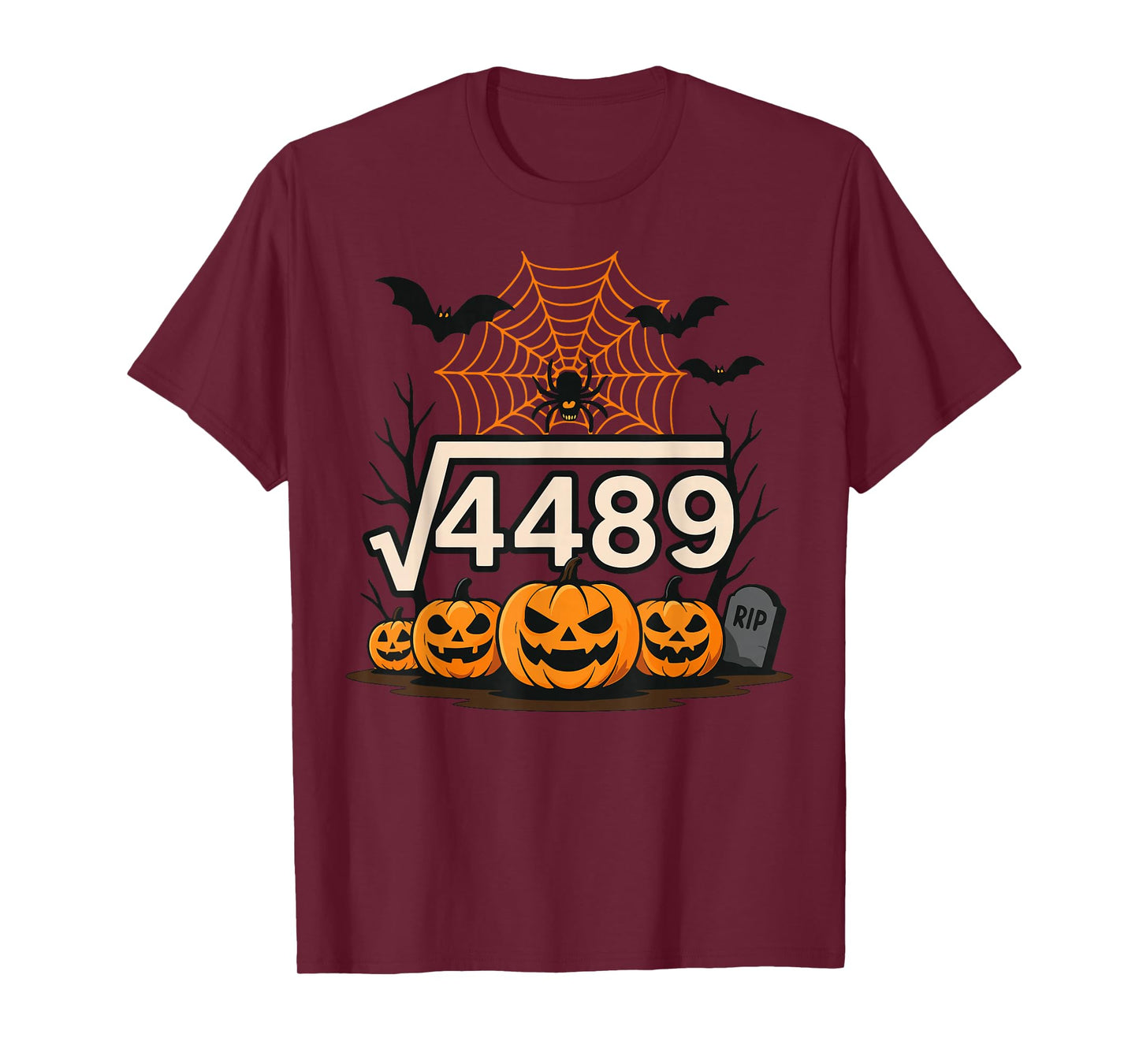 Funny Halloween Square Root 4489 67 Meme Math Teacher 6 7 T-Shirt