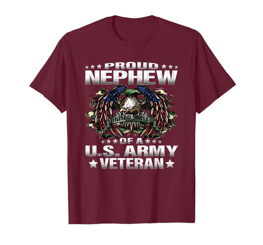 Proud Nephew Of A US Army Veteran Military Vet's Family T-Shirt