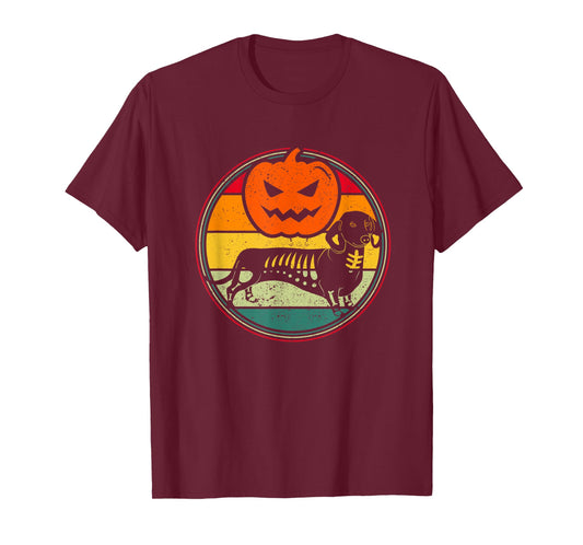 Pumpkin Dachshund Funny Halloween Jack O Lantern Wiener Dog T-Shirt
