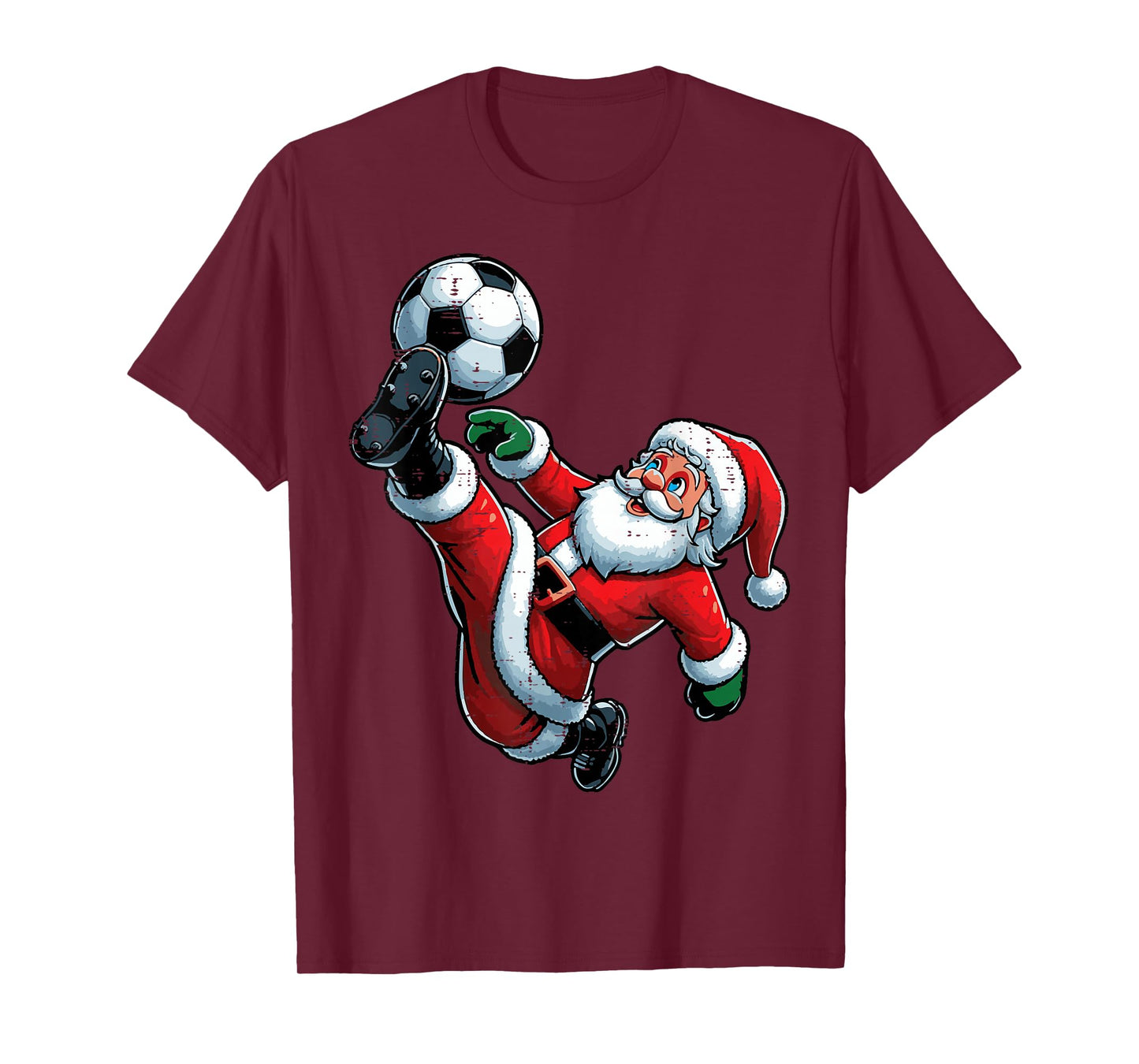 Christmas Soccer Bicycle Kick Xmas Football Boys Kids Men T-Shirt