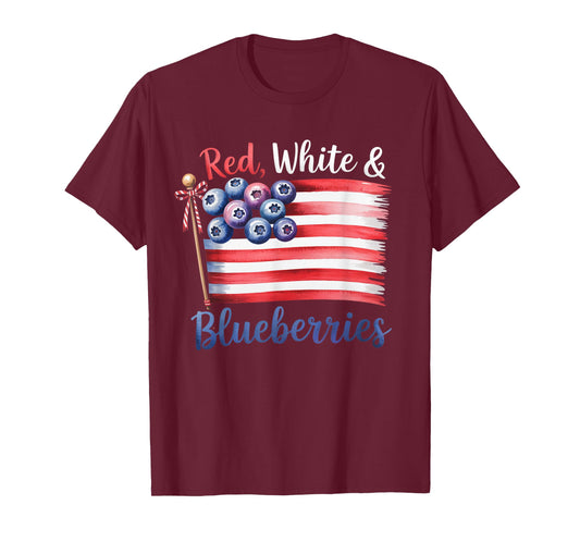 Funny Vintage Red, White and Blueberries Patriot T-Shirt