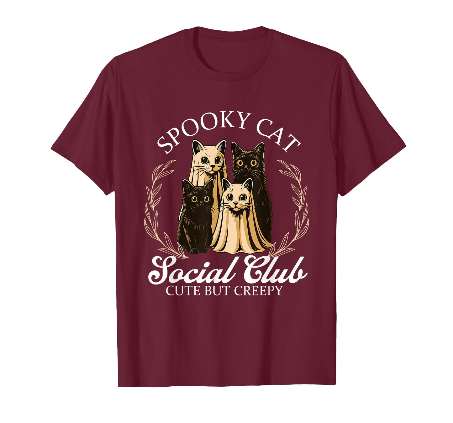 Spooky Cat Social Club - Halloween Cat Lover Kitty Owner T-Shirt