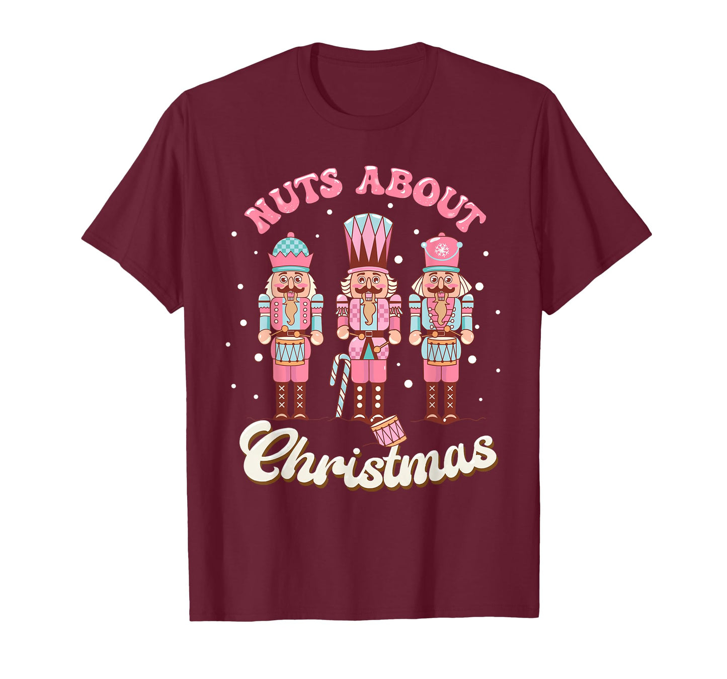 Groovy Retro Nuts About Christmas Holiday Xmas Nutcracker T-Shirt